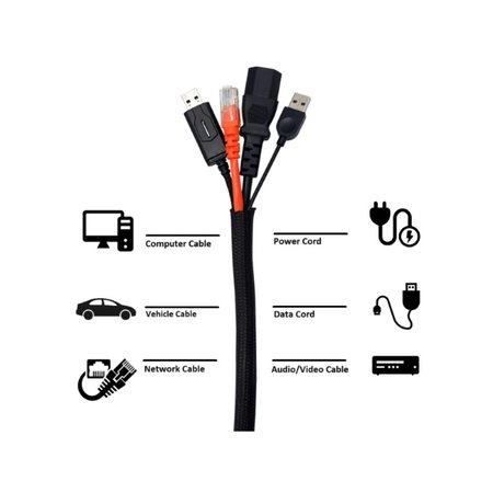 Kable Kontrol Kable Kontrol® Wrap Around Braided Sleeving - 1/2" Inside Diameter - 25' Length - Black BSSCE0.50-25